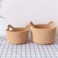 Wholesale Circular Storage Basket 3pcs Set Woven Cat Ear Cotton Rope Woven Basket