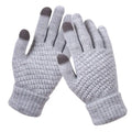 Lady's Four Seasons Outdoor Gloves Korean-Style Thick for Screen Windproof Plush Knitted Polyester Warm Fleece Pineapple MegaBDM