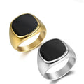 Enamel Rings Custom Stainless Steel Rings  18K Gold Plated Wedding Rings