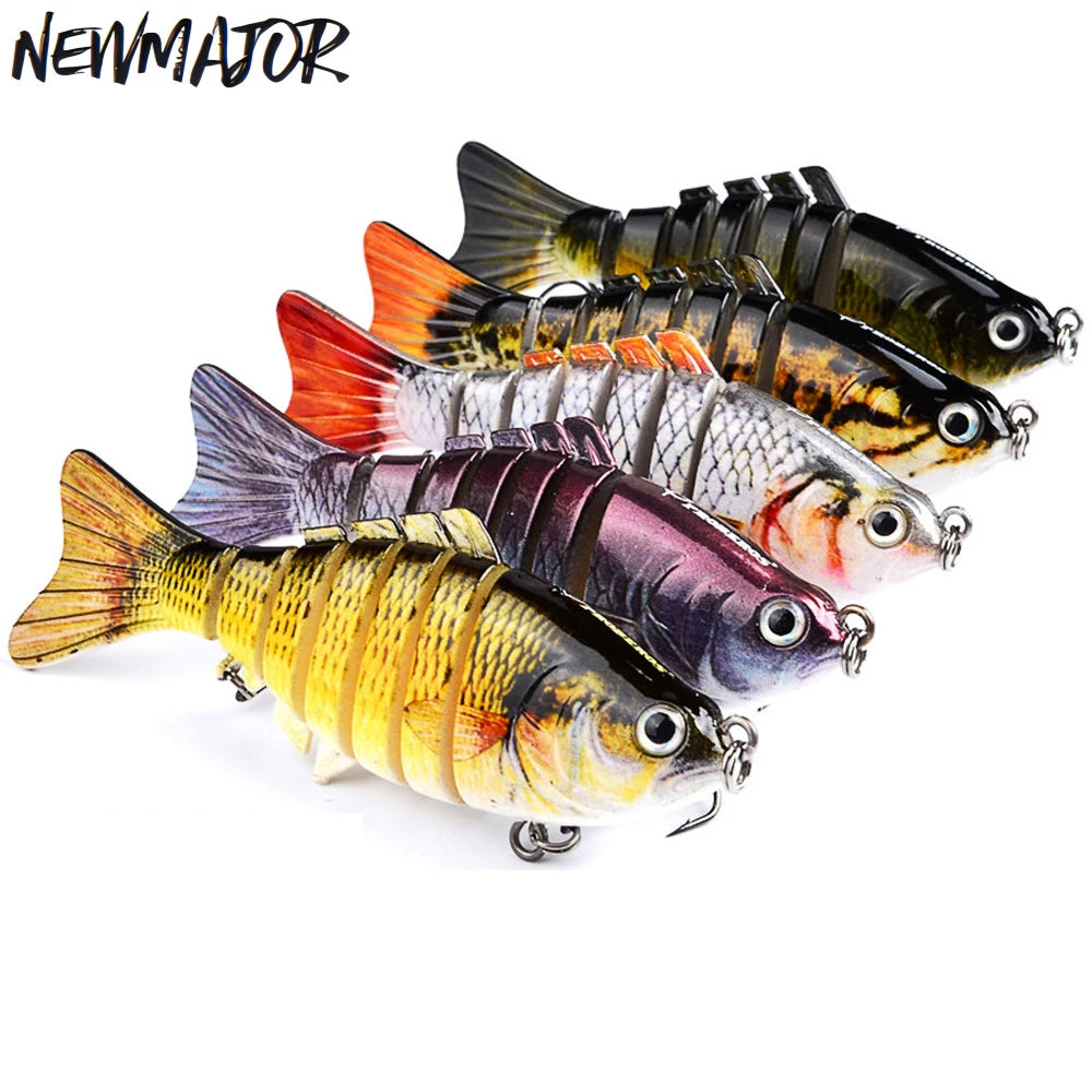 NEWMAJOR 10cm 15.5g Lure Plastic Hard Bait Multi-Section Bionic Carp Fishing Technique 7 Sections Lure for Sea Fishing
