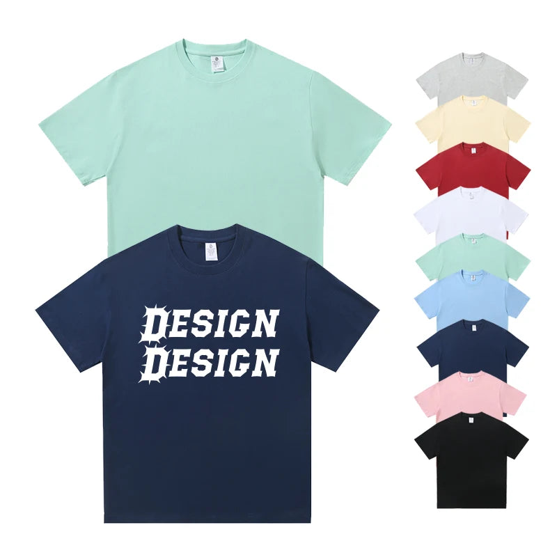 Men's High Quality Drop Shoulder T-Shirt Heavyweight Streetwear 100% Cotton Graphic Oversized Custom Print T-Shirt
