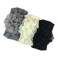 HOT SALE Hair Accessories Big Burned Ruffled Chiffon Flower Nylon Hairwrap or New Style Chiffon Flower Headwrap Hair Headband
