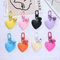 Trendy Bag Key Charms Candy Color Heart Pendant Keychain Accessories for Women