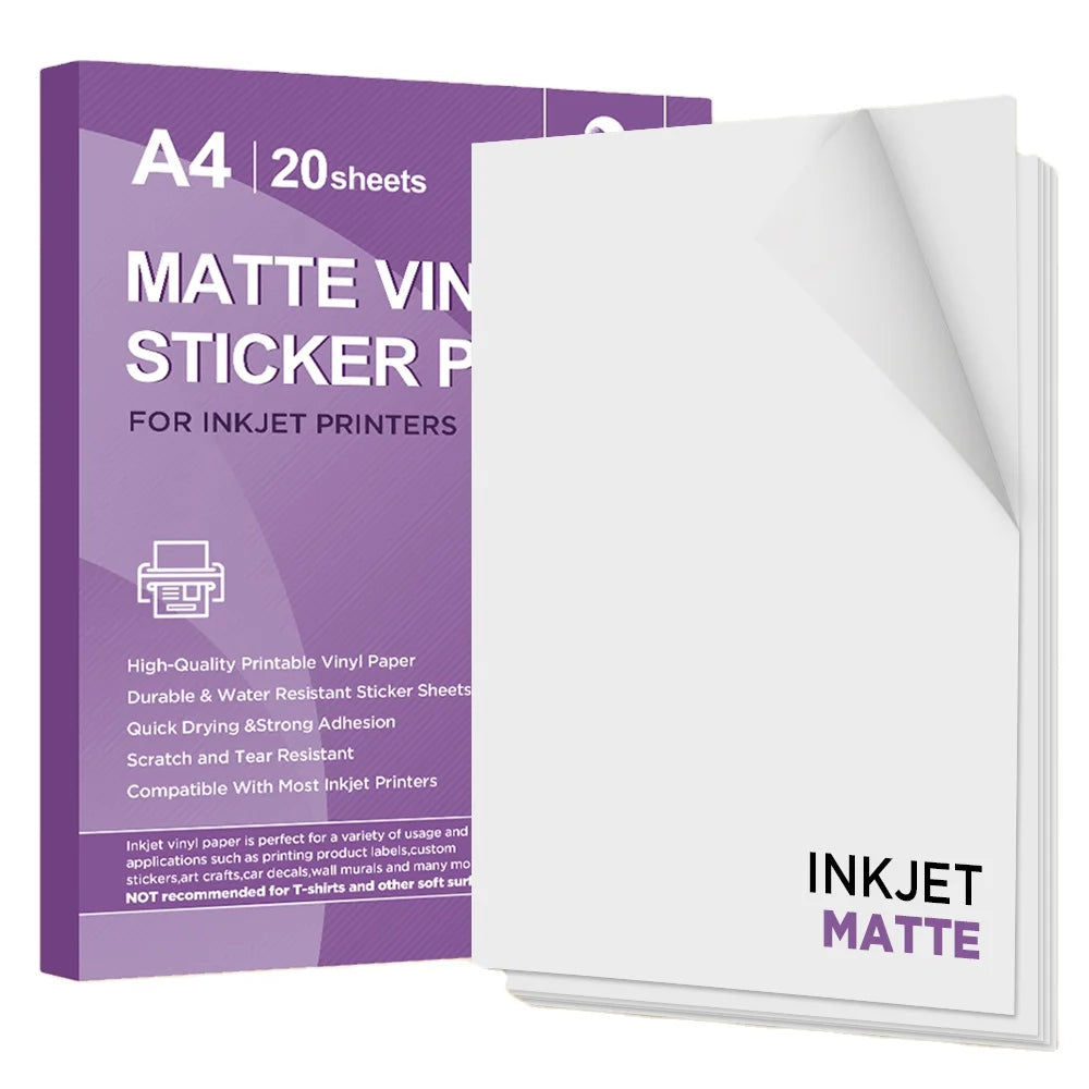 YESION Printable A4 Blank Waterproof Self Adhesive Matte White PP Film Sticker Vinyl Paper Sheet Vinyl Sticker Label Paper