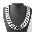 32mm Width Big Size 316l Stainless Steel PVD White Gold Plated Heavy Hiphop Chunky Cuban Chain Men Necklace