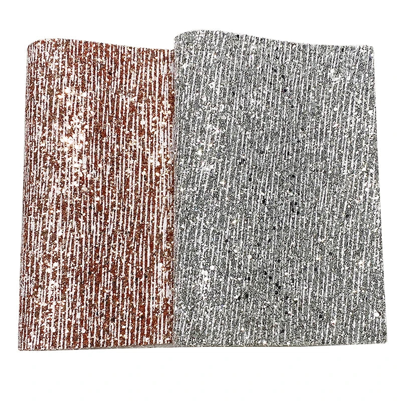 Twill Backing Chunky Glitter Printed Synthetic Leather Fabric Sheet for Making Shoes/Bags/Handbags