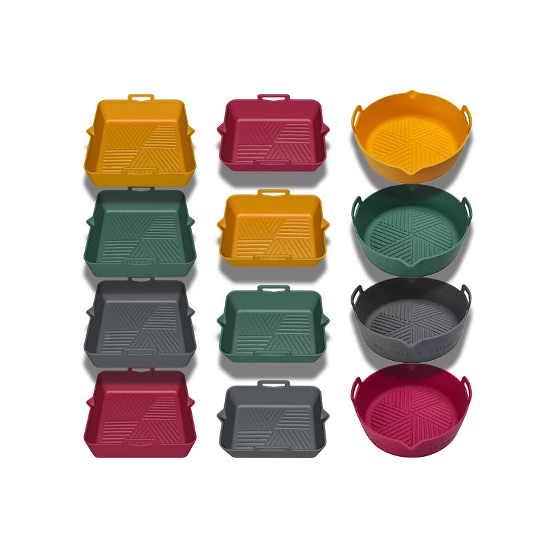 Customizable 5IN-8.5IN 100% Food Grade Eco-Friendly Air Fryer Silicone Pot & Liners for Home Kitchen