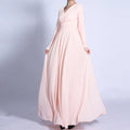 Maxi Dress Islamic Clothing Double Layer Lining Chiffon Flowy Abaya V Neck Cross Front Premium Abaya Dress