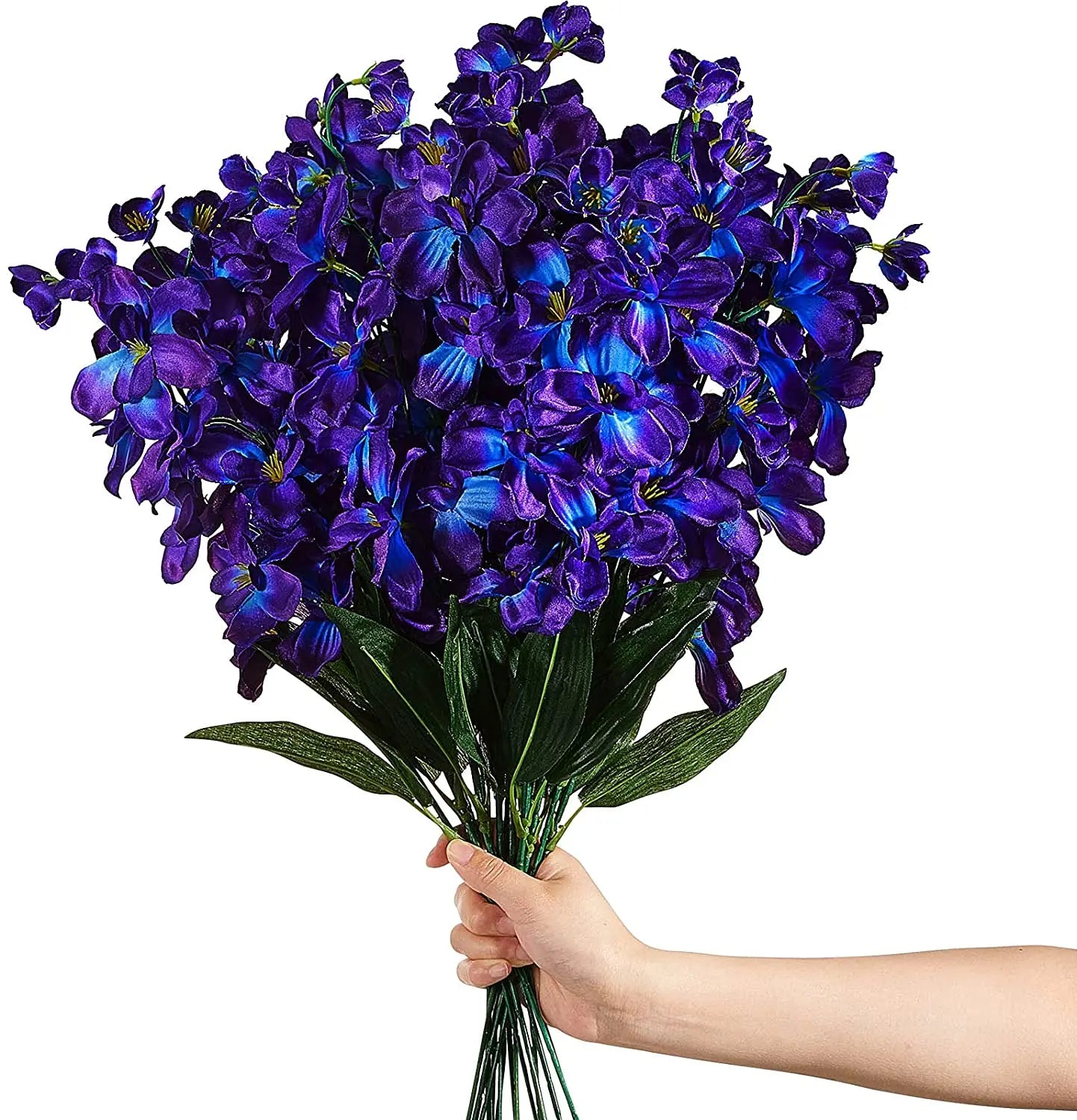 Artificial Purple Blue Orchid Faux Flowers Purple Orchids Silk Flowers for Wedding Dinning Home Restaurant Decoration
