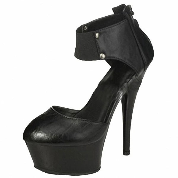 New party banquet fashion women's shoes black thin heel 18cm Party ultra Gothic pole dance high heels Fashion Exotic Dancer
