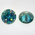 Wuzhou Factory Price Blue Green Moissanite Diamonds 6mm 9mm Round Brilliant Cut Synthetic Moissanite Gems 2ct Moissanite