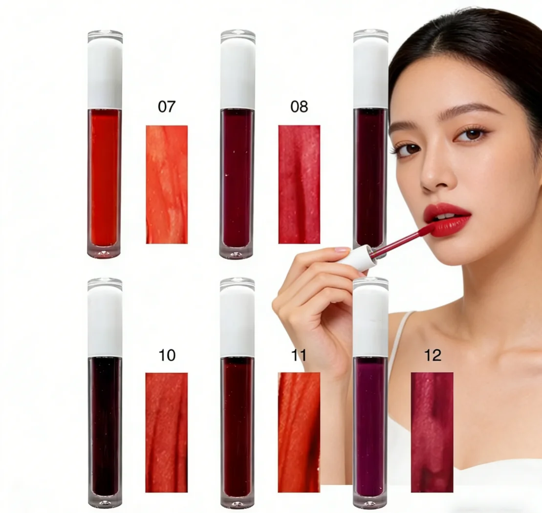 Wholesale Luxury Cream Korean Lip Gloss Customizable Luxury Cosmetic Mineral-Infused Waterproof Matte Lip Gloss Private Label