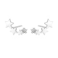 925 Sterling Silver Star Earrings for Women Simple Fashionable Wedding Jewelry with Rhodium Plating Diamond Zircon Anniversary
