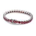Silver 925 Original 0.5-1 Carat Round Brilliant Cut Diamond Test Past Red Moissanite Tennis Bracelet for Women Fine Jewelry