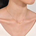 Joolim Jewelry Waterproof  18K Gold Plated Minimlist Simple Chain Sweater Necklace  Zirconia Bar Cross Stainless Steel  Necklace