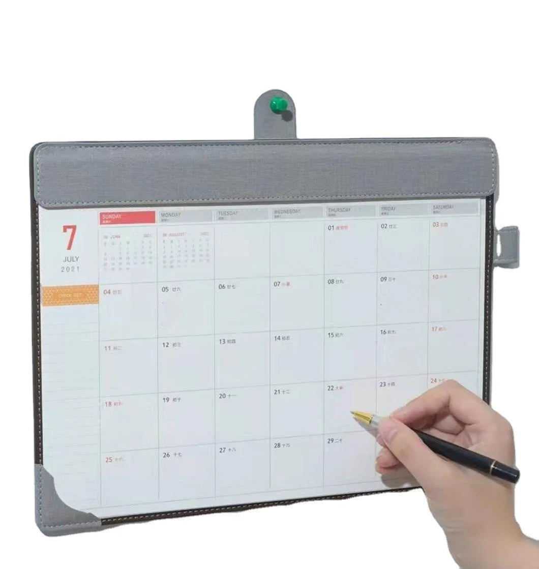 2025 English Paper Wall Calendar School Office Desk Decoration Gift Customizable Self-adhesive Memo Pad Table Planner Yearly