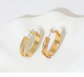 2024 Hot Selling 30mm C-shaped 18K PVD Gold Plated Hoop Earrings Temperament Texture Stainless Steel Earrings Buckle for Women