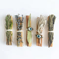 Palo Santo Organic Wood Smudging Sticks Bundle Lavender White Sage Cedar Herb for Aromatic Home Energy Cleansing Evil Eye