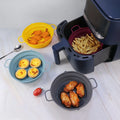 Collapsible Round Reusable Air Fryer Silicone Pot Pie Dish Foldable Baking Mold Tray Mat with Handle