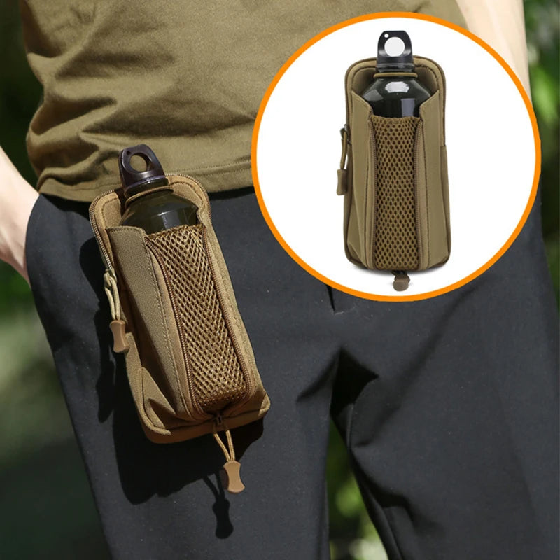 Waterproof and Wear-resistant Outdoor Waist Pack Insulated Water Cup Bag Multi-functional Cup Set Tactical Hanging Bag