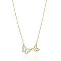 High Quality Hollow Out Design Collarbone Chain Necklace Women Jewelry 925 Sterling Silver Double butterfly Pendant Necklaces