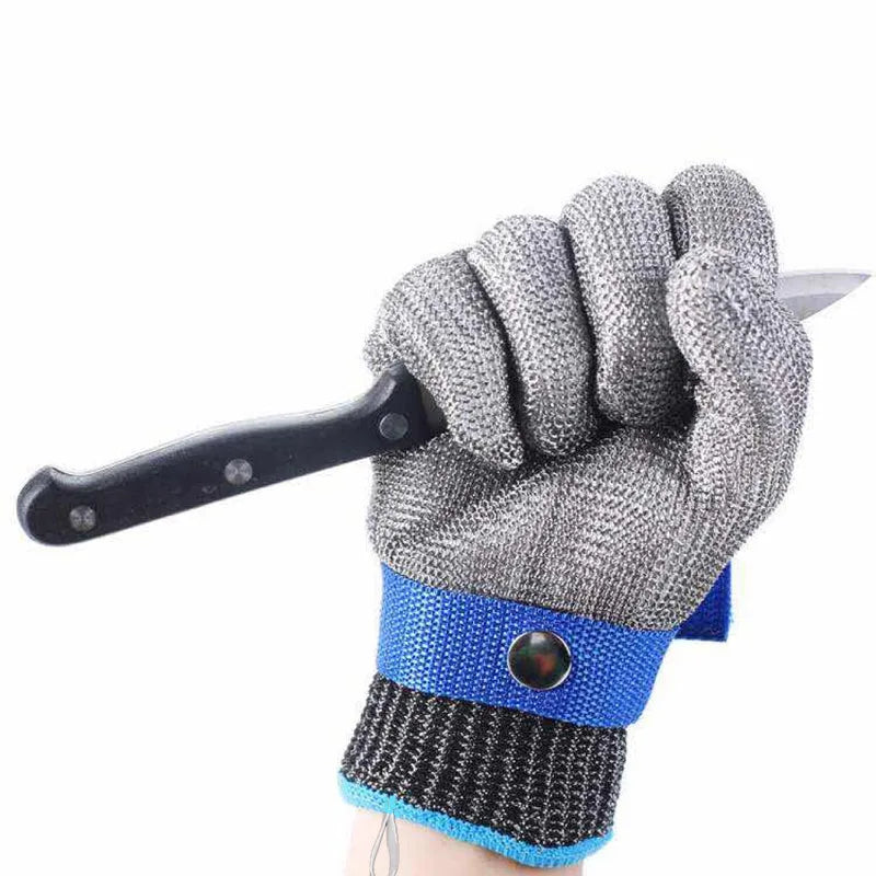 Cut Resistant Glove-Stainless Steel Wire Metal Mesh Butcher Safety Work Glove for Meat Cutting Fishing MegaBDM