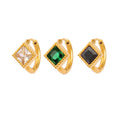18K Gold Plated Waterproof Stainless Steel Huggies Earrings Ladies Trendy Fashion Zircon Hoop Earrings for Parties