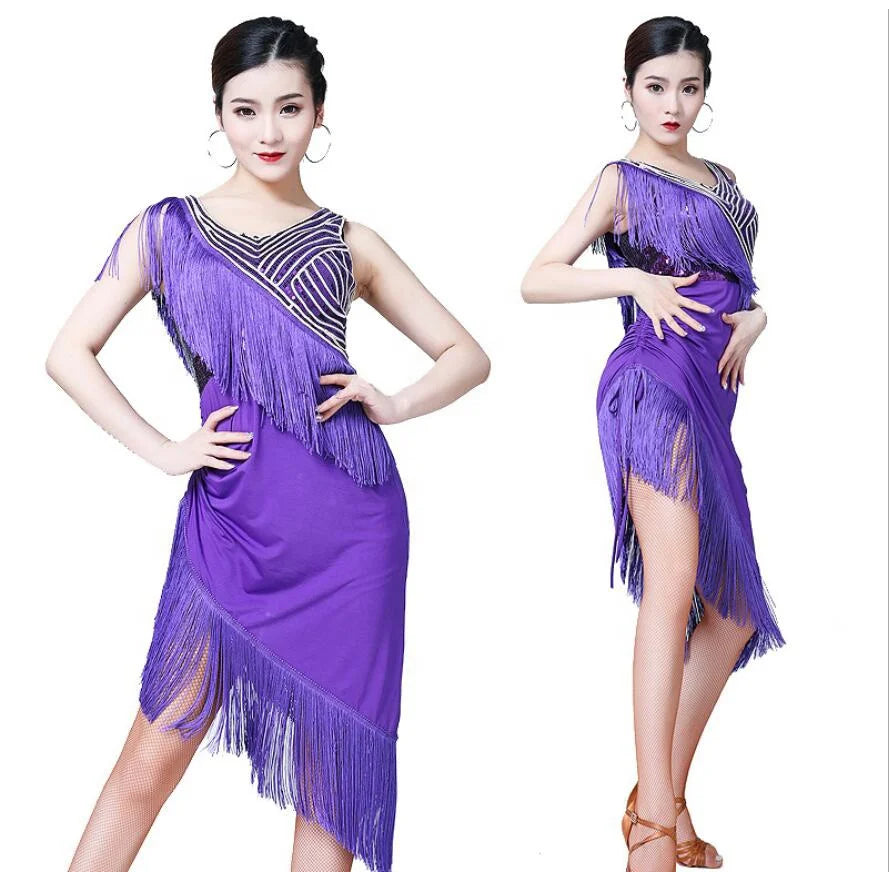 Hot Sale Newest Popular Women Latin Dance Performance Dress Set