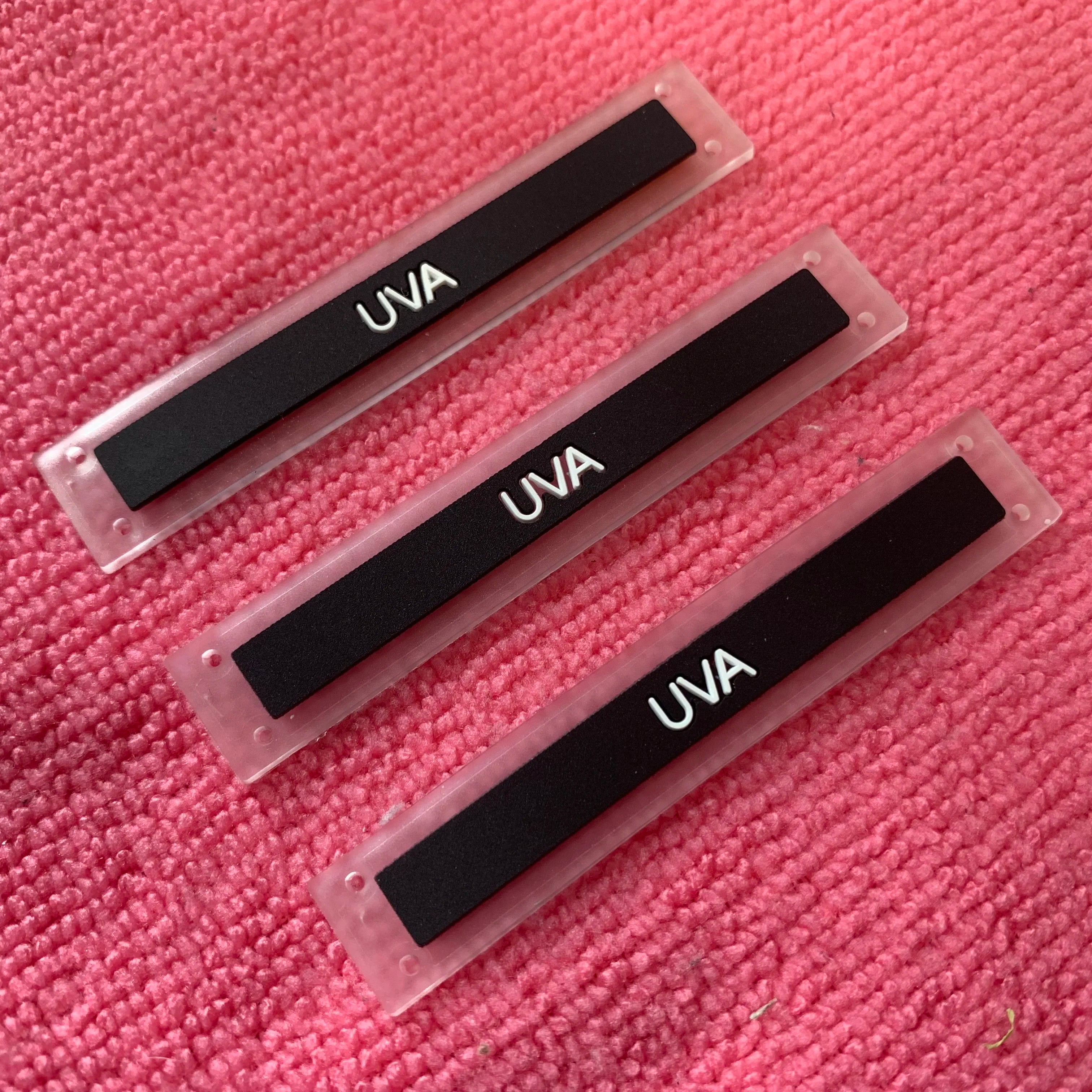 Transparent Background Sewing on PVC Rubber Labelfadeless Color Rubber Clothing Tag With Sewing Holes