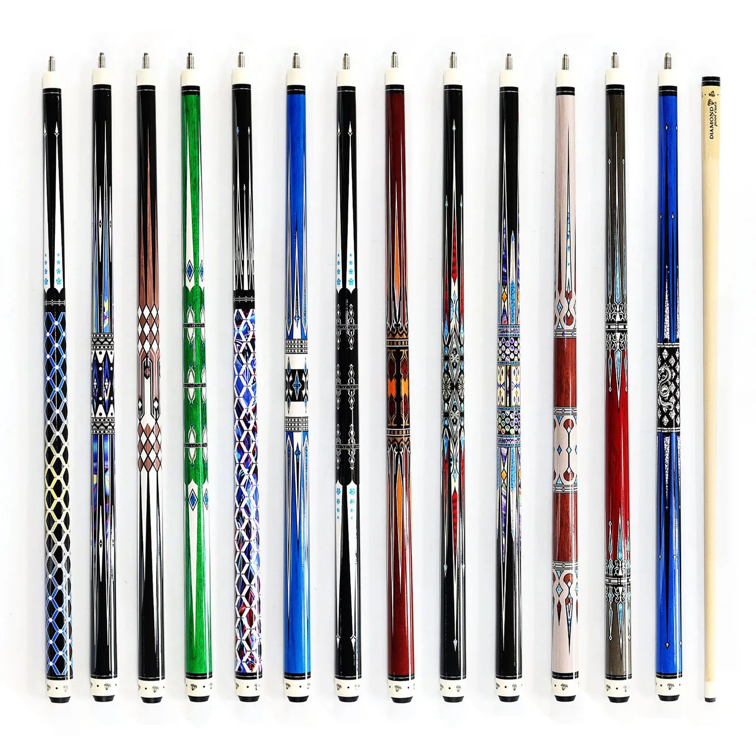 New Diamond Pool Cue Wholesale Promotion Price 57inch Economic Billiard 1/2-pc Pool CueMaple Wood Billiard Cue 13mm  Tip