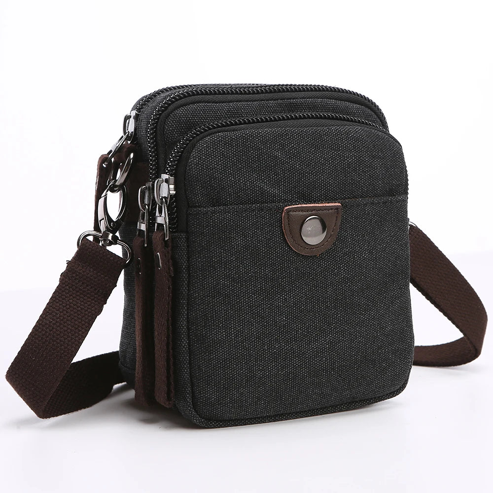 ZUOLUNDUO Fashion Cross Body Bag Women Canvas Coin Purse Belt Bag for Men Waist Unisex Shoulder Bag Men