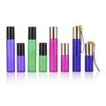 In Stock 5ml 10ml  Blue Green Purple Rose Red Roll on Glass Pendant Bottle With Key Chain Cap
