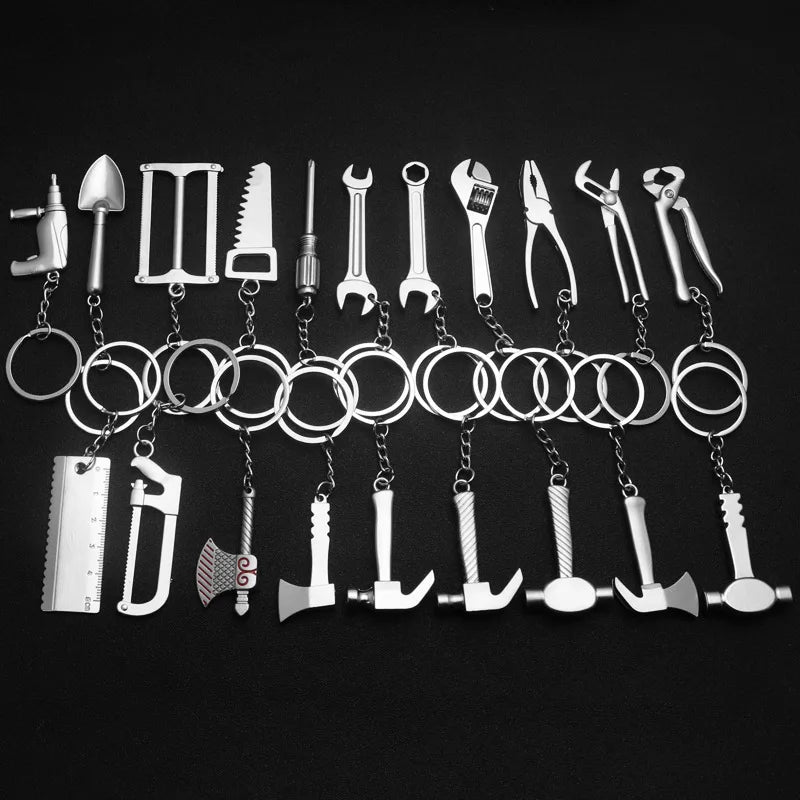 Wholesale Wrench Key Chain Practical Metal Hammer Pliers Blank Metal Custom Square Sublimation 3D Zinc Alloy Keychain