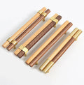 Hot Sale Walnut Beech Solid Wood Kitchen Cabinet Brass Wooden Handles