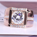 Luxury Men's Ring Plated with 18K Zircon Adjustable Ring