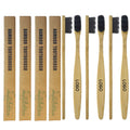 Hot Sale Colorful Biodegradable100% Organic Nano Bamboo Toothbrush for Home with Ultra Soft Charcoal Rainbow Bristle Custom Logo