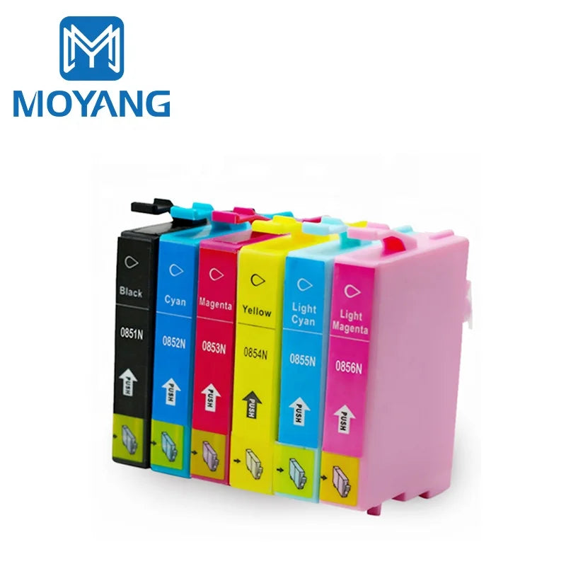 MoYang Compatible for EPSON T0851-6 Ink Cartridge Stylus Photo 1390(A3)/T60/R330 Printer T0851N-T0856N T0851