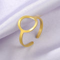 Geometric Hollow Rings for Women Minimalist Stainless Steel Jewelry Adjustable Ring