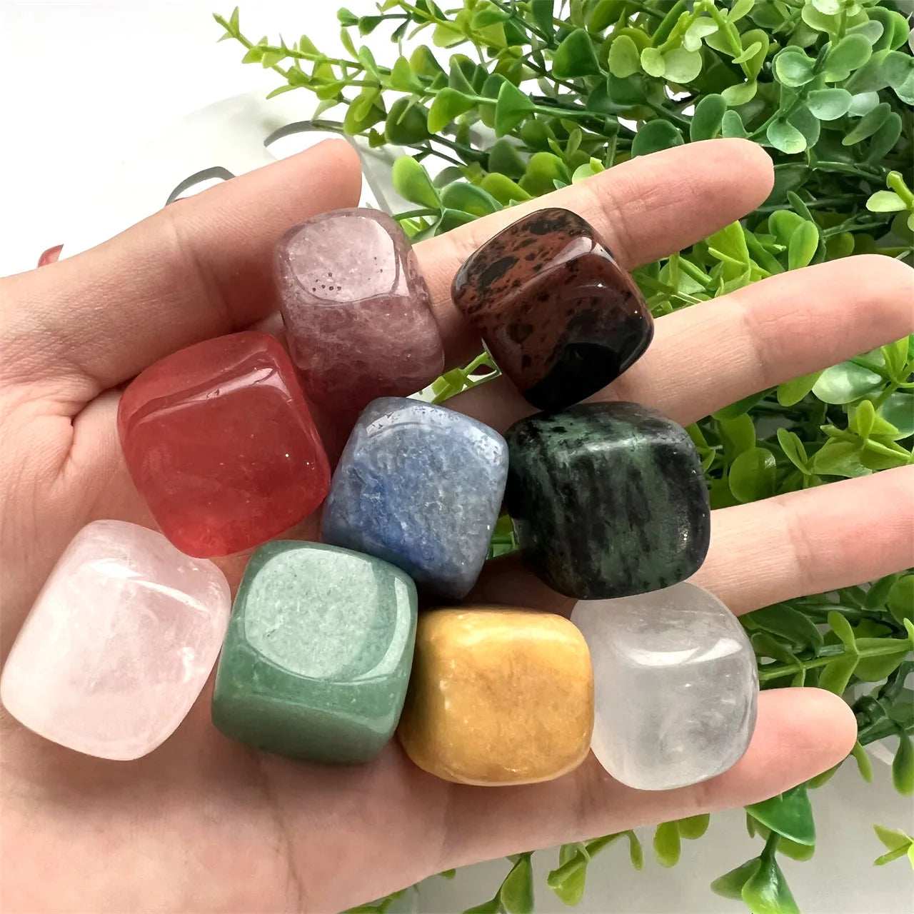 Natural Quartz Healing Stones Cube Square Tumble Stone Various Crystal Gravel Blocks for Healing