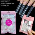 Private Label XLTapered Square Clear No C Curve Easy French Half Cover Straight XXXL Coffin XXL Square With Guideline Nail Tips