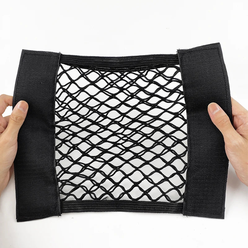 Customized Black Mesh Hook and Loop Mesh Bag Elastic Storage Car Trunk Miscellaneous Hook and Loop Tool