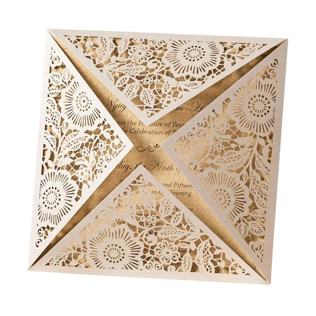 Multi Color Available Factory Wholesale Laser Cut Invitations Wedding Cards Size 15x15cm Wedding Cards Love Acceptable Sweetmade