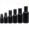 5ml 10ml 15ml 20ml 30ml 50ml 100ml Shiny/glossy Black Lucifuge Essential Oil  Roll on Glass Bottles With Leakproof Black Cover