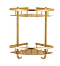 Gold Bathroom Shower Caddy Space Aluminum Self-Adhesive Wall Mount Corner Shelf for Hotel and Kitchen Use