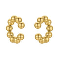 18K Gold Plated Stainless Steel Jewelry Small Steel Ball Ear Clips Accessories No Pierced Ear Earrings E211302