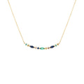 CANNER S925 Sterling Silver Water Drop Color Blue Zircon Combination Necklace 18k Gold Plated Women's Jewelry