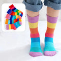 Wholesale Cute Mid Calf Striped Rainbow Socks Fashionable Casual Cotton Crew for Girls and Kids Winter High Target