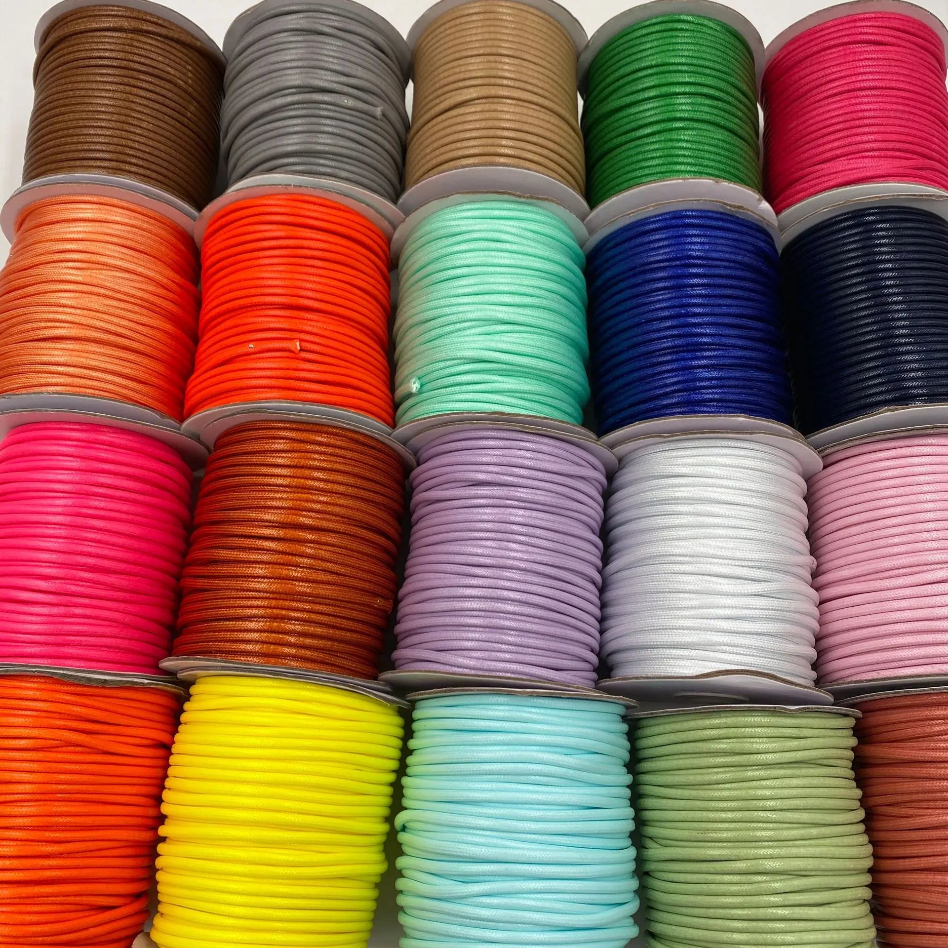 3mm Colorful Diy Custom Jewelry Braided Waxed Accessories Wax Thread Cord String for Bracelet Necklace Making