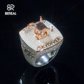 New Design Moissanite Hip Hop Ring With Drone Pass Diamond Tester Round Brilliant Cut Diamond 925 Silver Fine Jewelry Rings