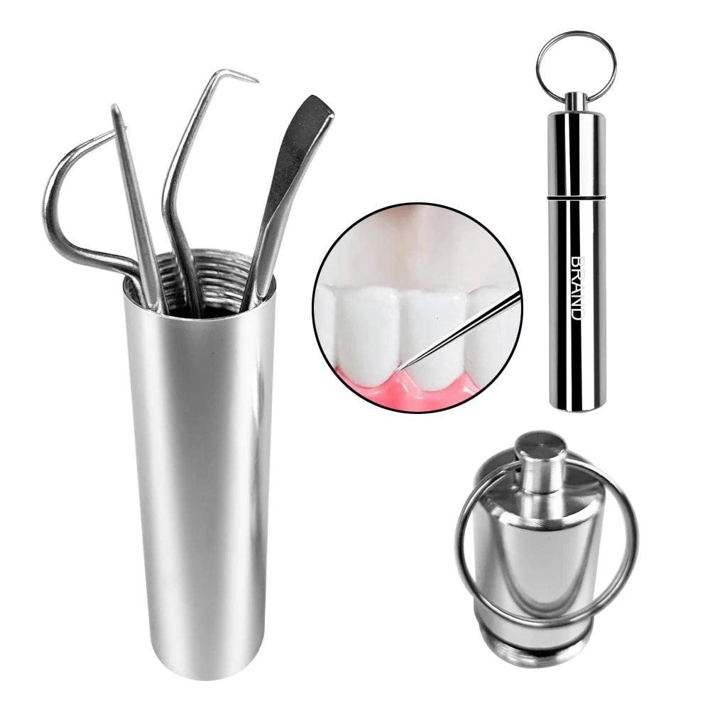 Portable 304 Stainless Steel Toothpick Carry-On Oral Hygiene Tool for Tooth Cleaning Multi-Purpose Product